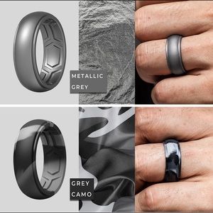 ThunderFit Silicone Metallic Gray & Camo Ring Size 9